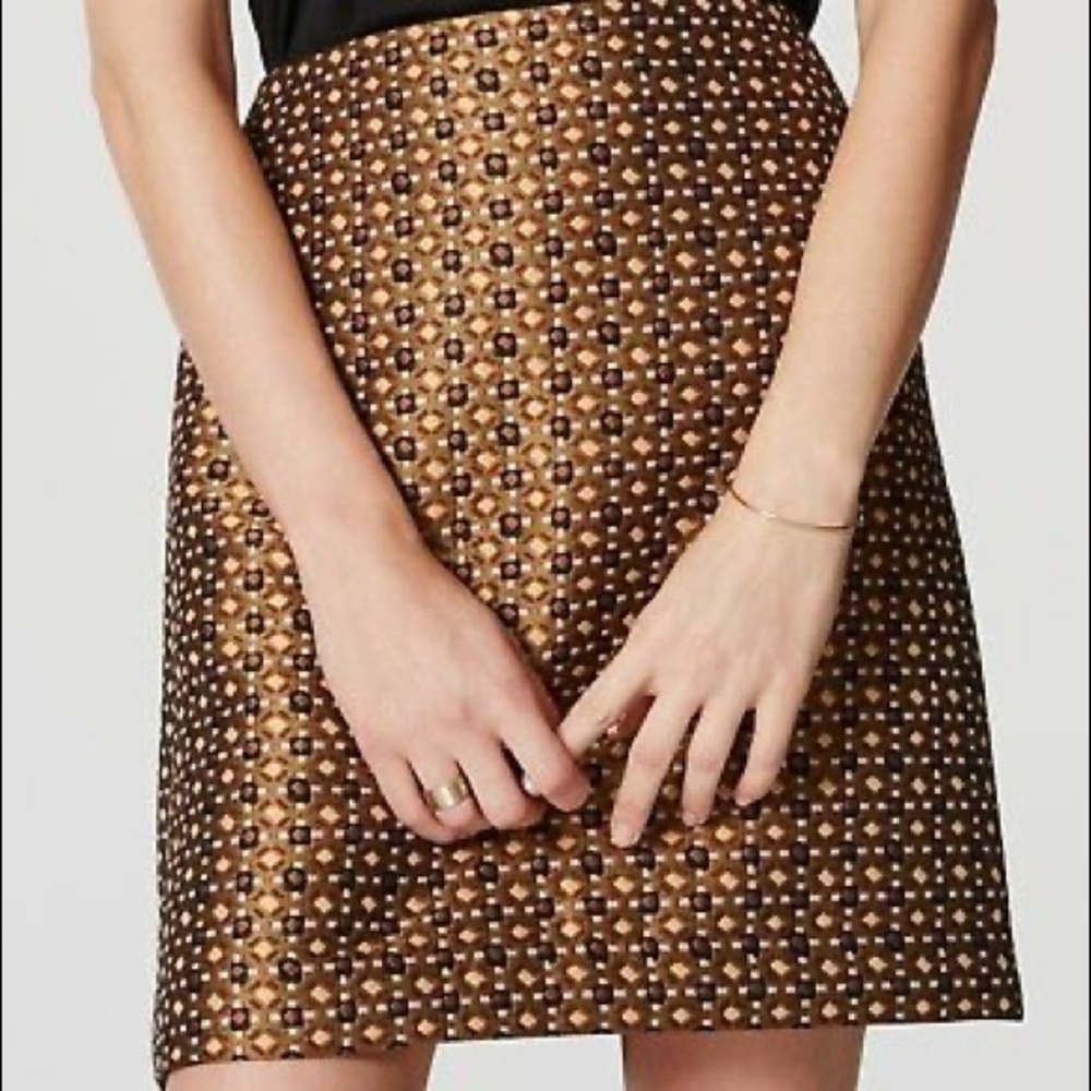 Ann Taylor LOFT Geo Garden shift skirt size 00
